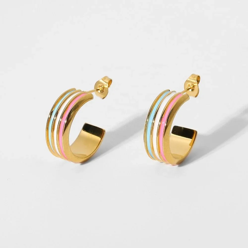 Ella Cotton Candy Hoops - Picture 1 of 8